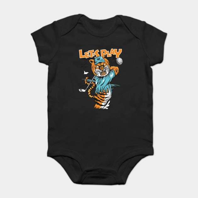 Tiger Said Lets Play Golf Baby Bodysuit by Urbanprint